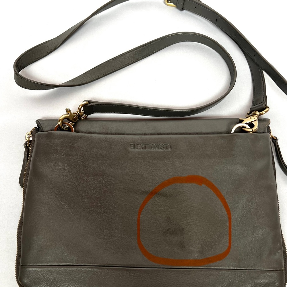 KNOMO London Elektronista Leather Tech Organizer Crossbody Bag Travel Work - Picture 13 of 14